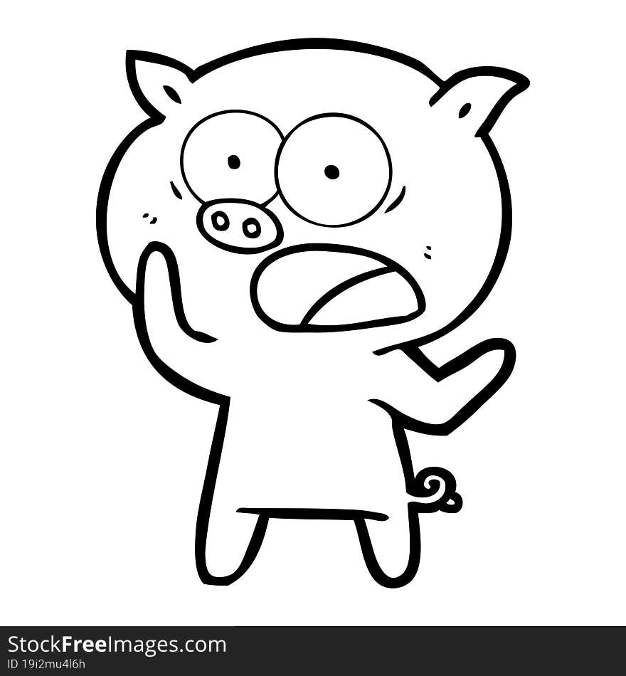 cartoon pig shouting. cartoon pig shouting