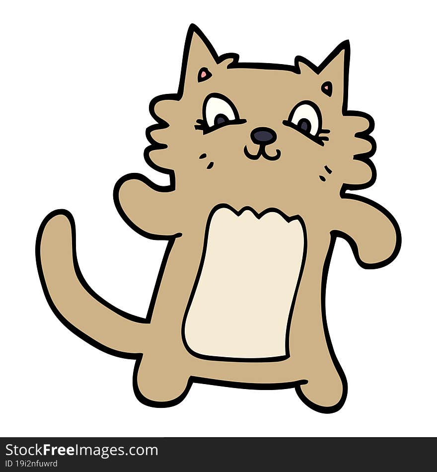 cartoon doodle dancing cat