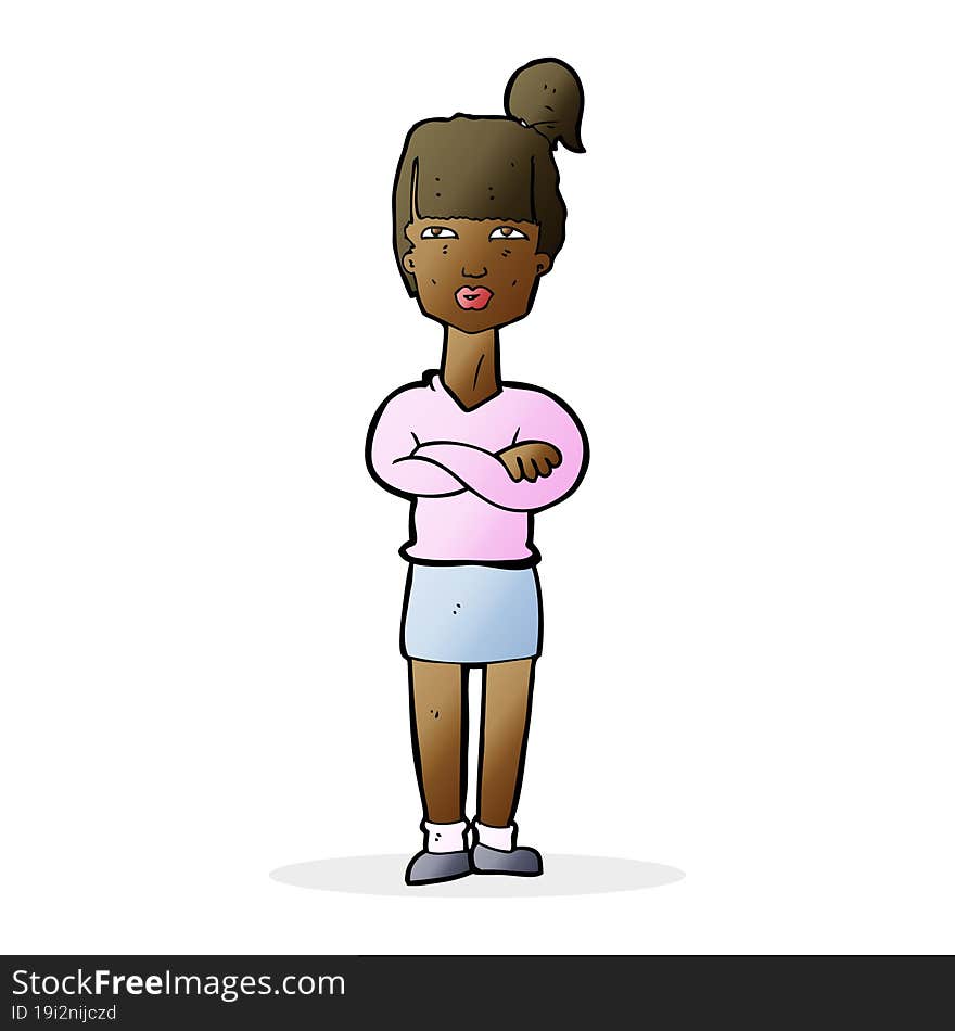 cartoon annoyed woman