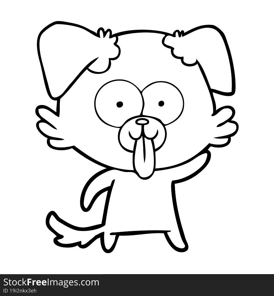 cartoon dog with tongue sticking out. cartoon dog with tongue sticking out