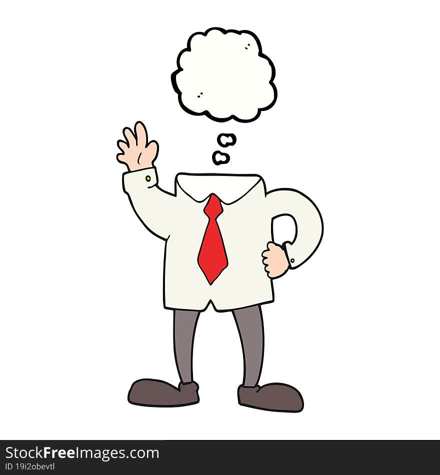 thought bubble cartoon headless businessman