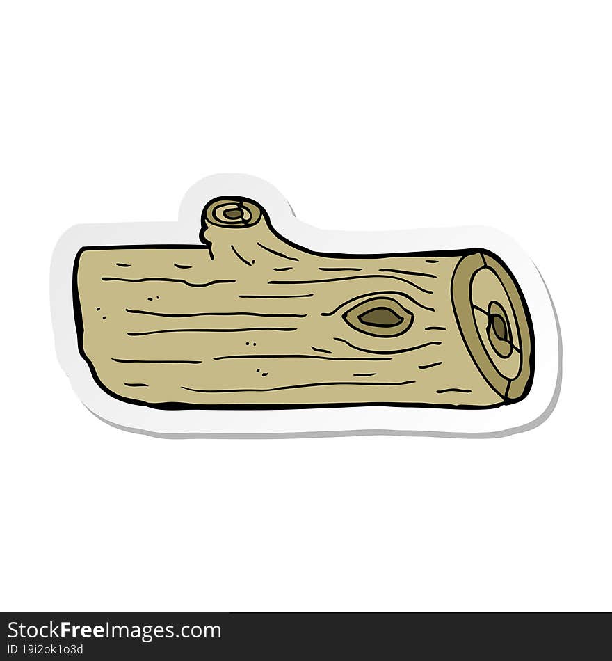 sticker of a cartoon log