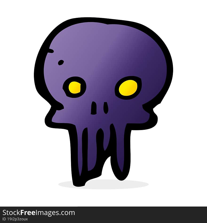 cartoon spooky skull symbol