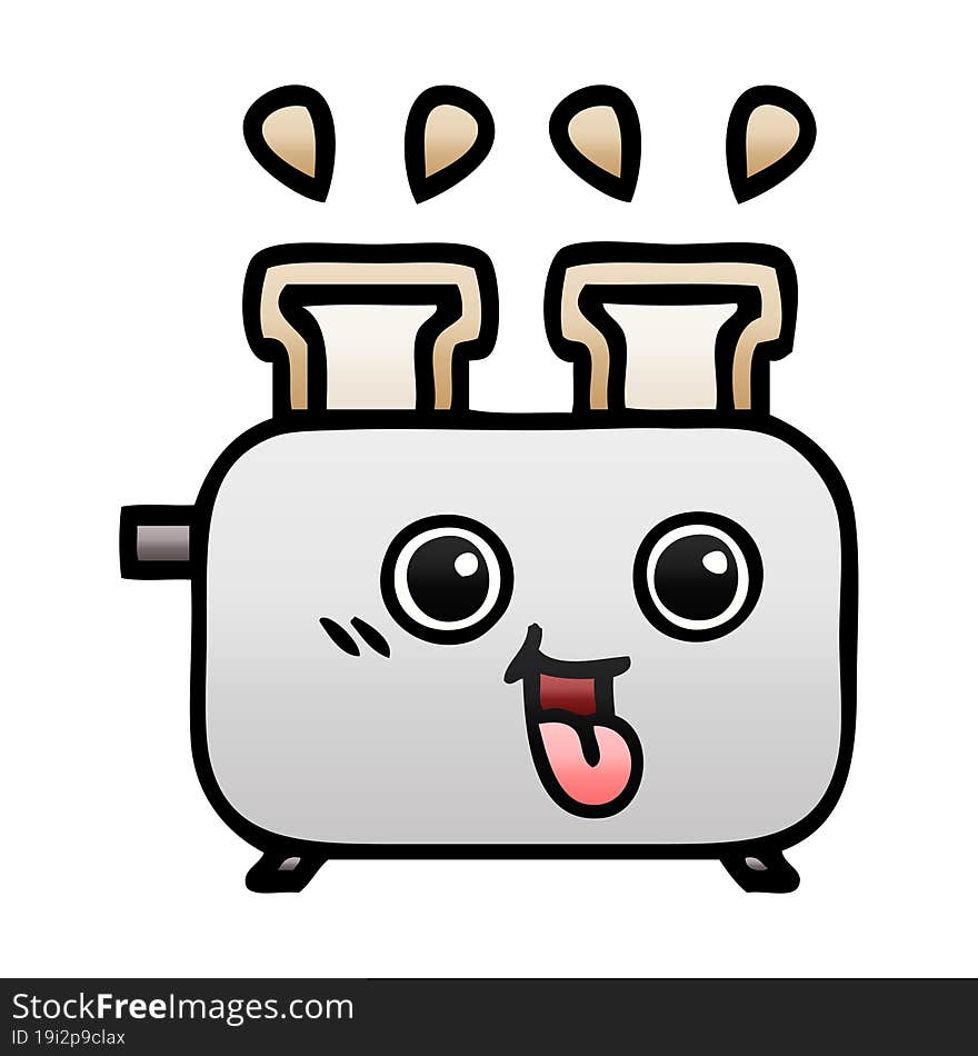 gradient shaded cartoon of a of a toaster