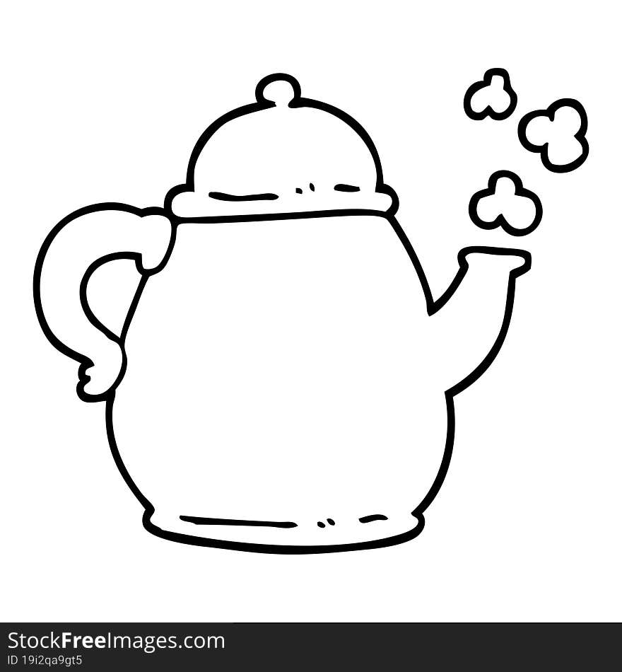 black and white cartoon tea po