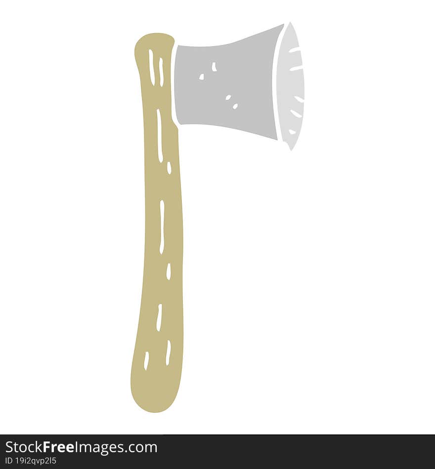 Flat Color Illustration Of A Cartoon Axe