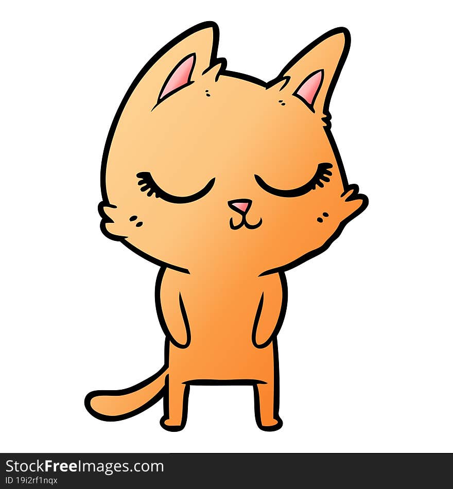 calm cartoon cat. calm cartoon cat