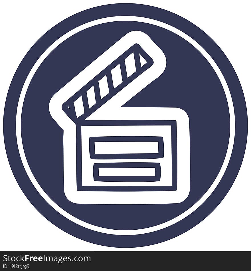 Movie Clapper Board Circular Icon