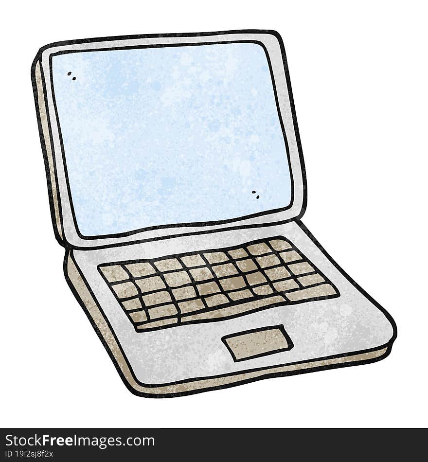 Textured Cartoon Laptop Computer