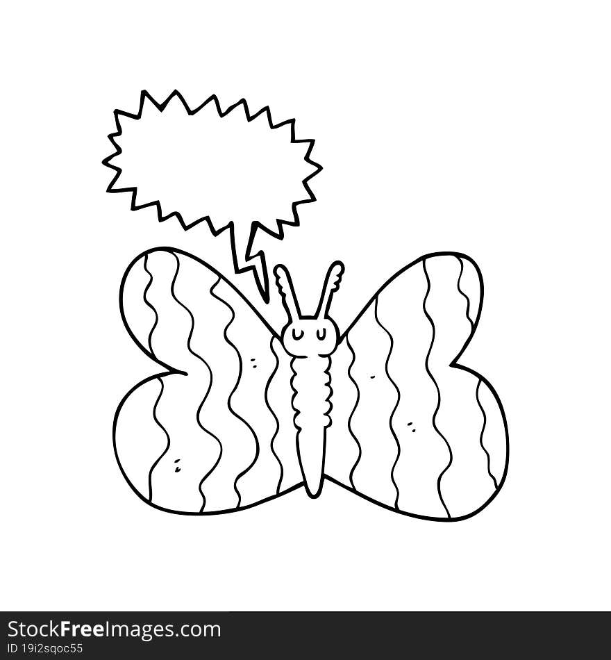 speech bubble cartoon butterfly