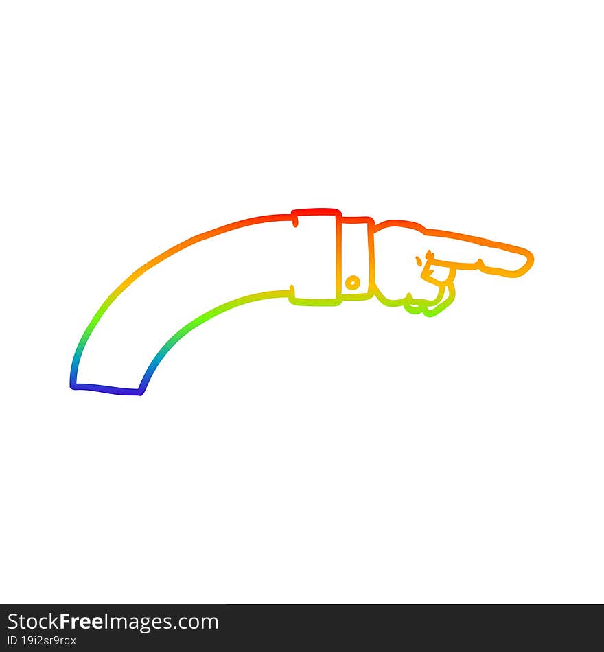 rainbow gradient line drawing cartoon business arm pointing