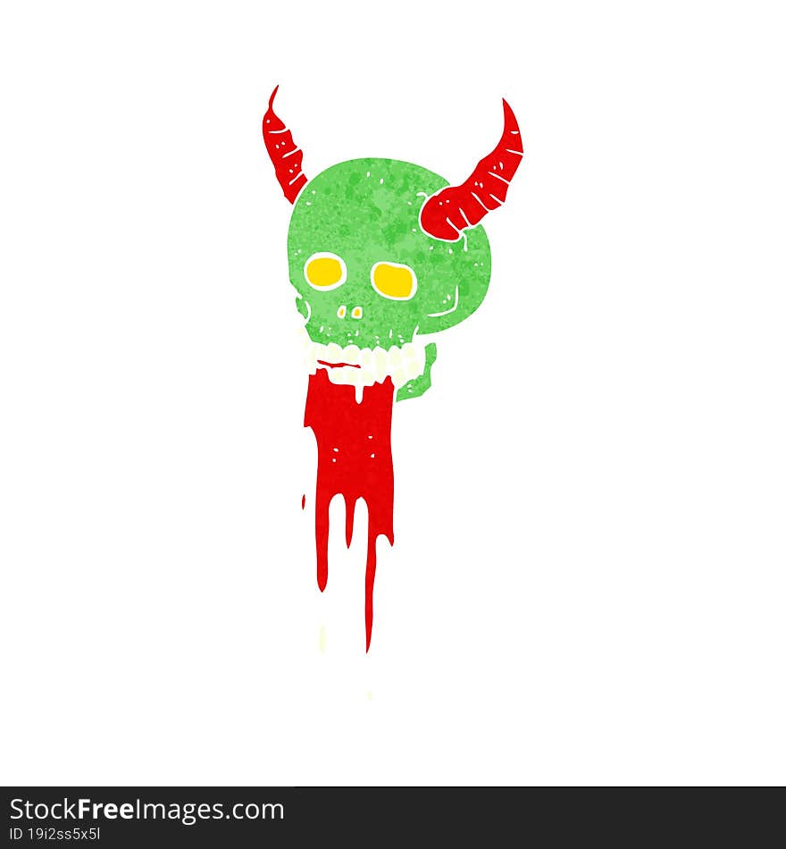 cartoon spooky halloween skull