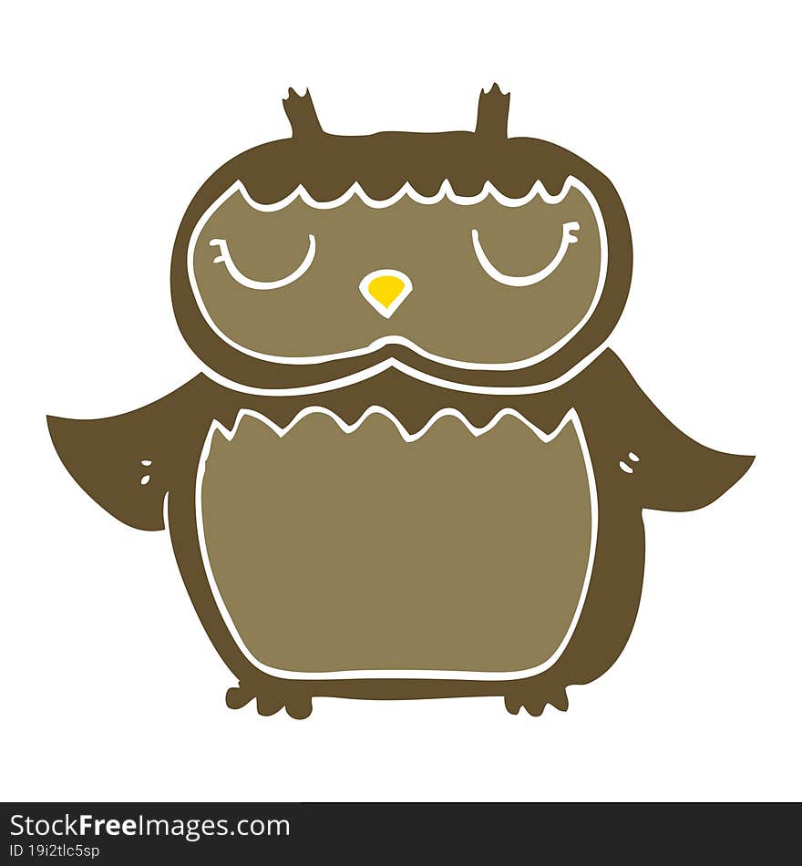 flat color style cartoon owl