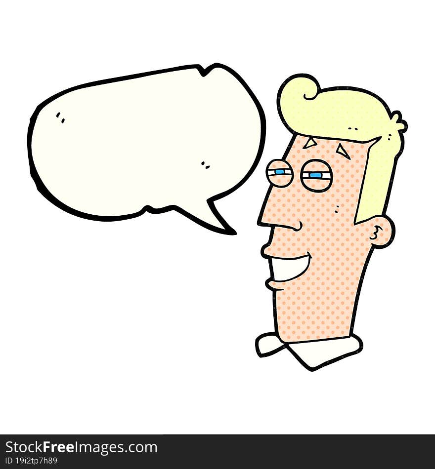 comic book speech bubble cartoon grinning man