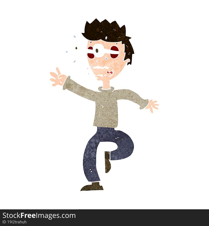 Cartoon Terrified Man With Eyes Popping Out