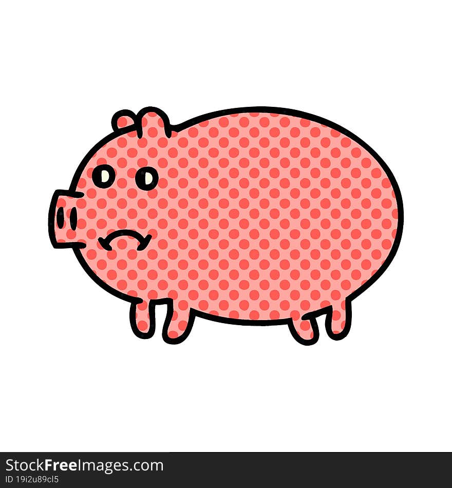 comic book style cartoon pig