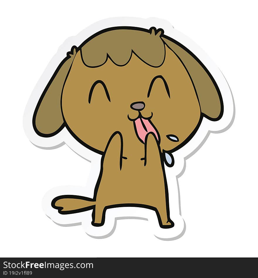 Sticker Of A Cute Cartoon Dog