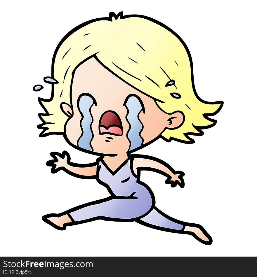 cartoon woman crying. cartoon woman crying