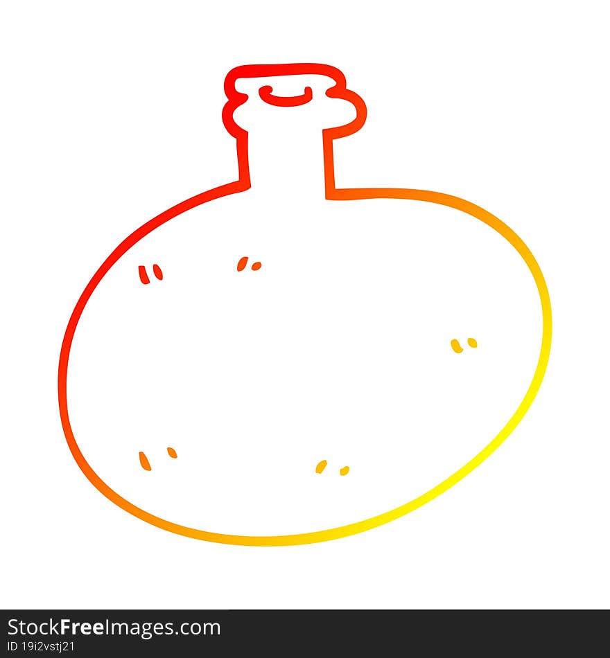 Warm Gradient Line Drawing Cartoon Glass Bottle