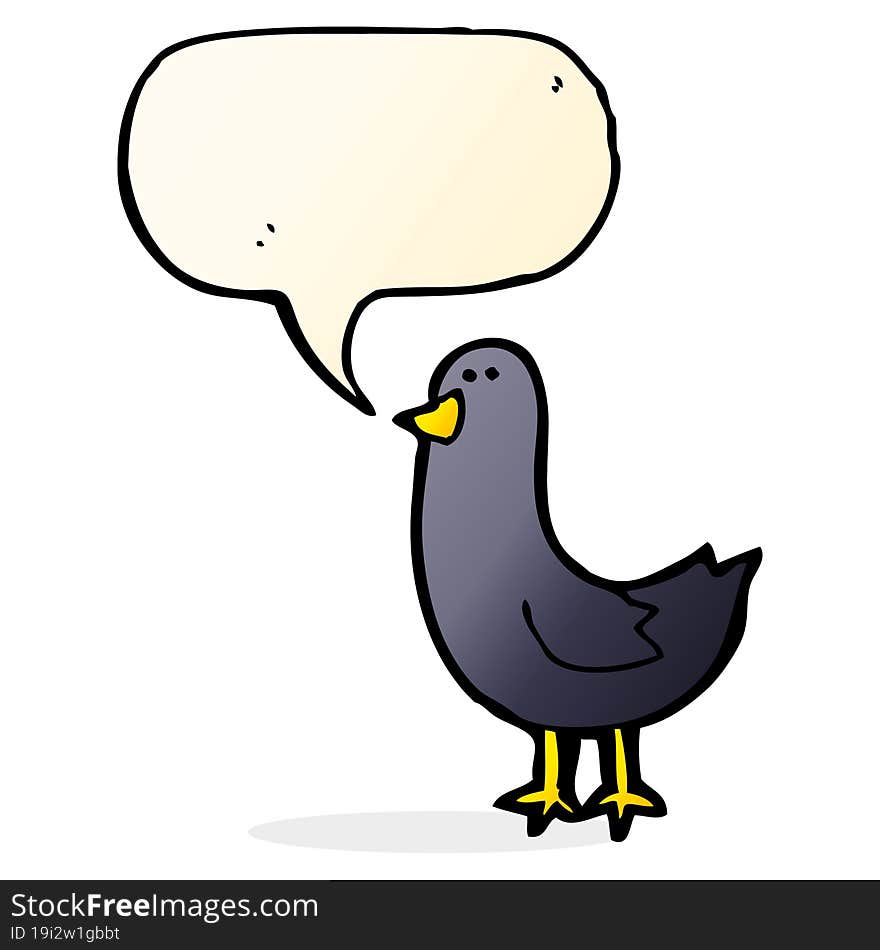 Cartoon Bird With Speech Bubble