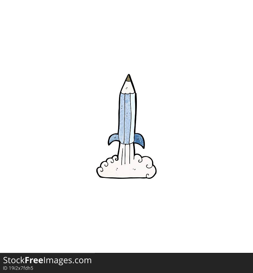 pencil rocket cartoon