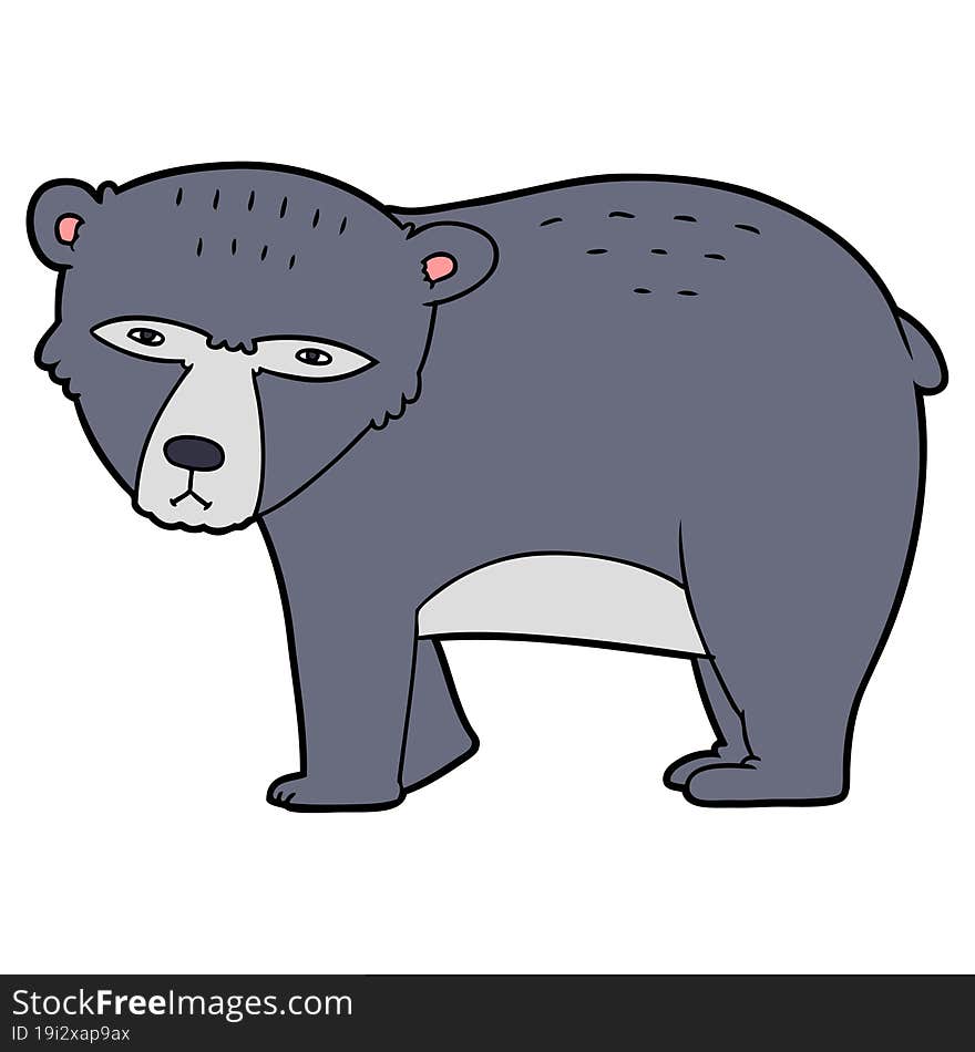 cartoon serious bear. cartoon serious bear