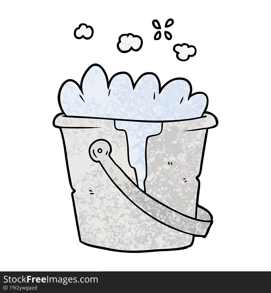 cartoon bucket of soapy water. cartoon bucket of soapy water