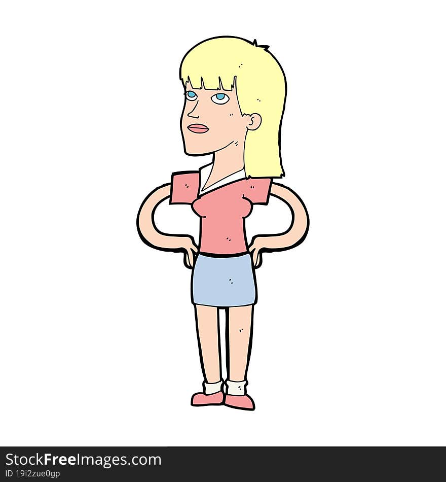 cartoon woman with hands on hips