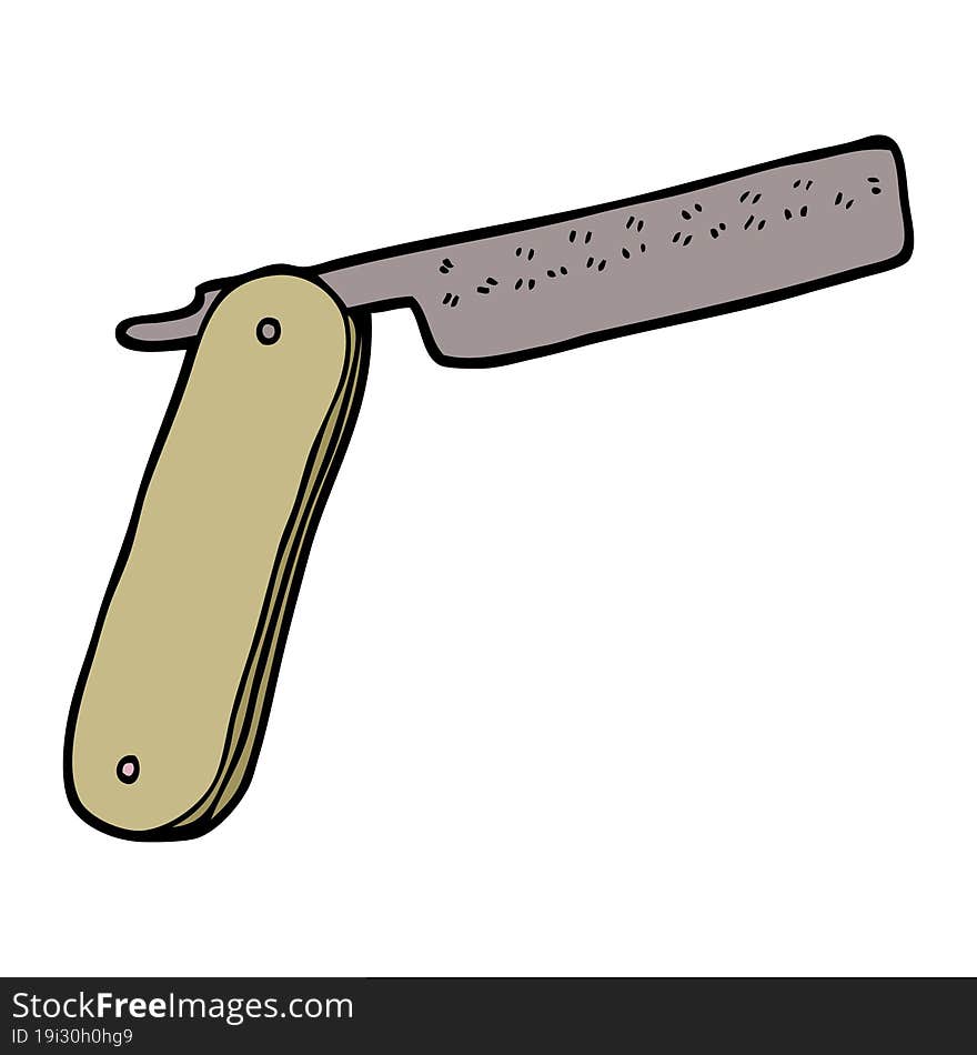 cartoon doodle cut throat razor