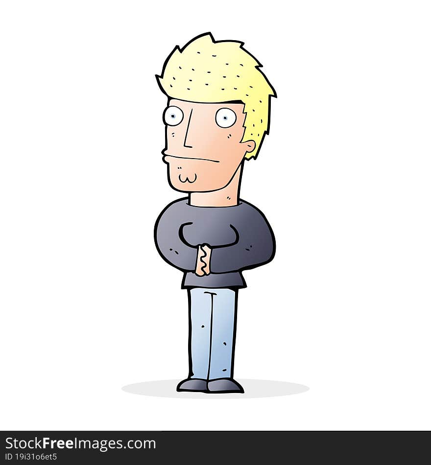 cartoon worried man