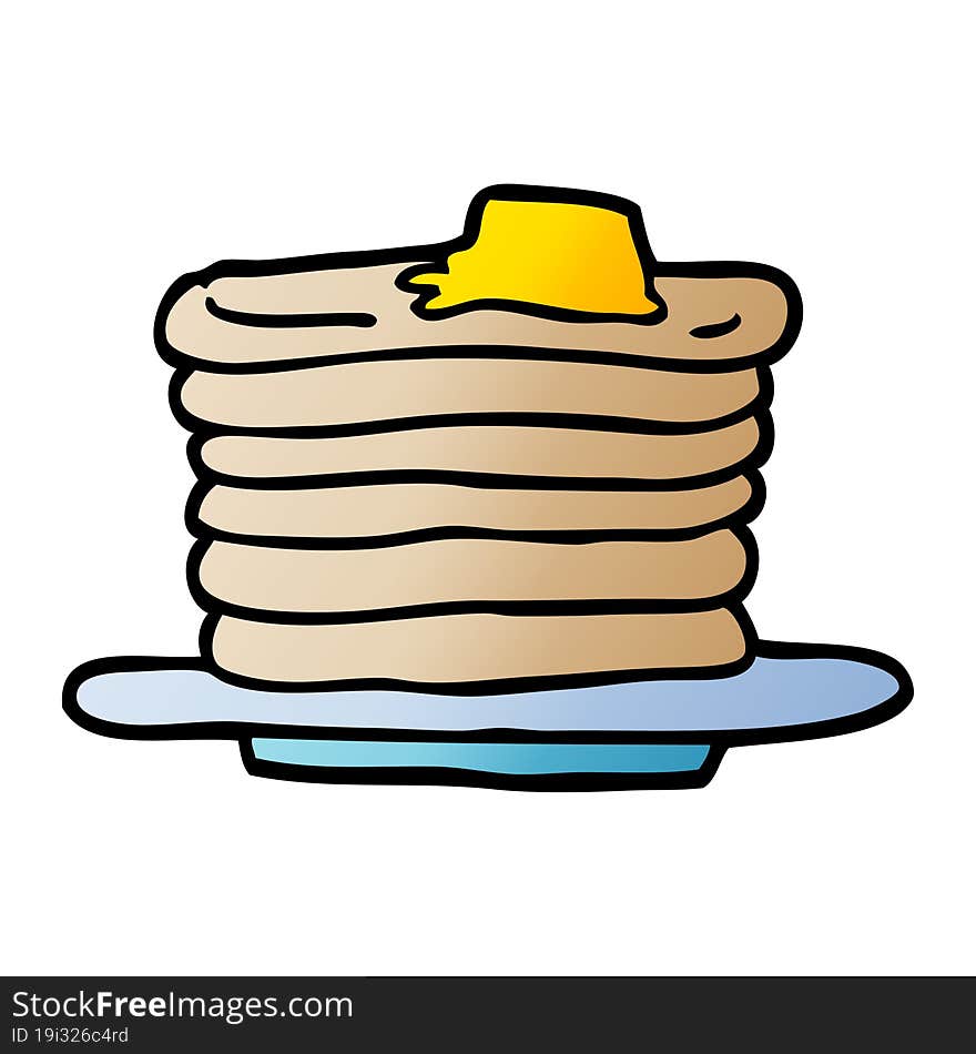 Cartoon Doodle Stack Of Pancakes