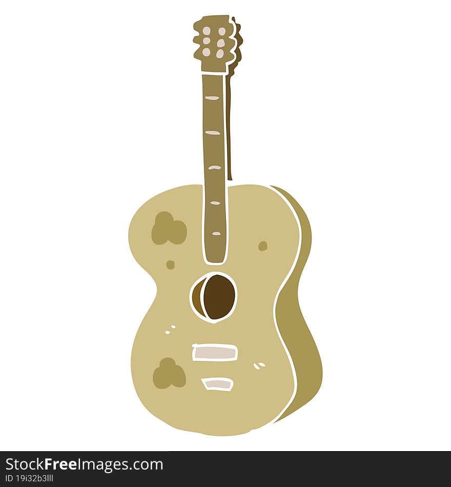 flat color style cartoon guitar