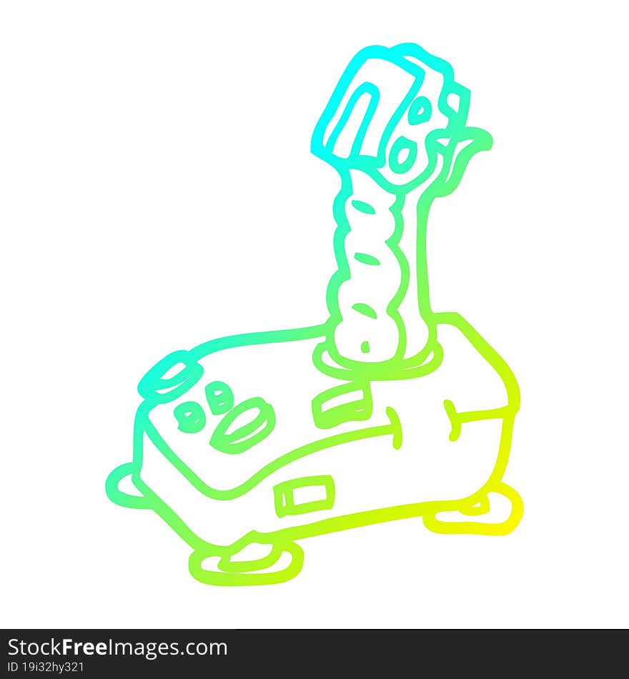 cold gradient line drawing cartoon joystick