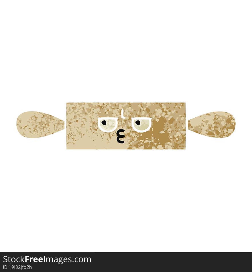 retro illustration style cartoon of a rolling pin