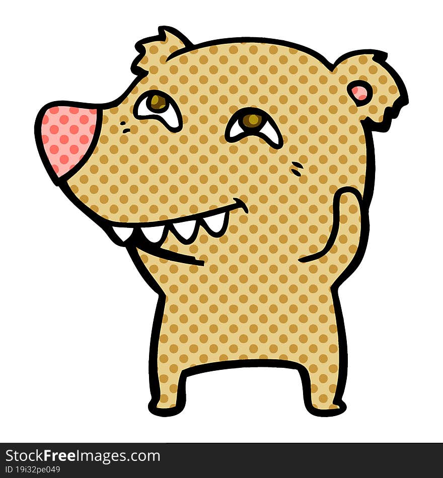 cartoon bear showing teeth. cartoon bear showing teeth