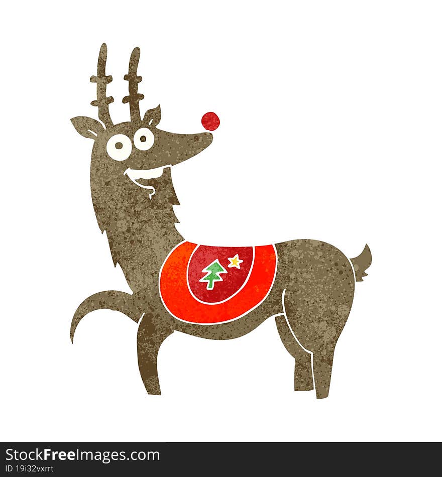 Retro Cartoon Christmas Reindeer