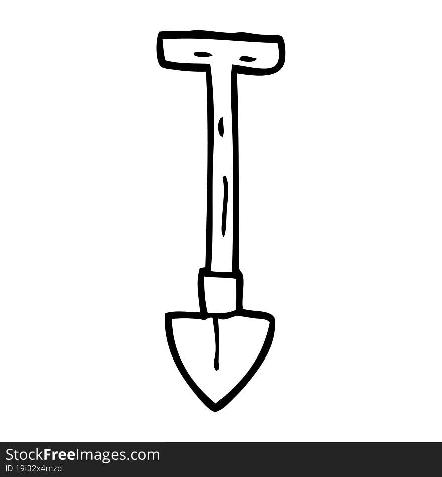 Line Drawing Cartoon Spade