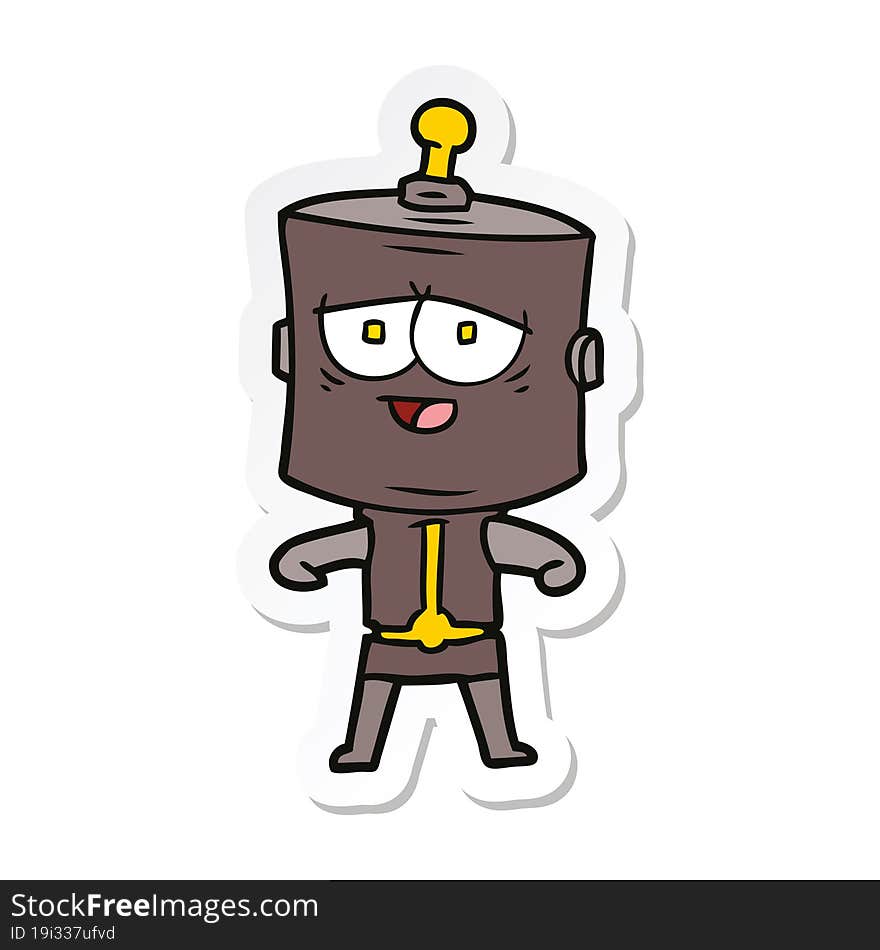 sticker of a cartoon robot