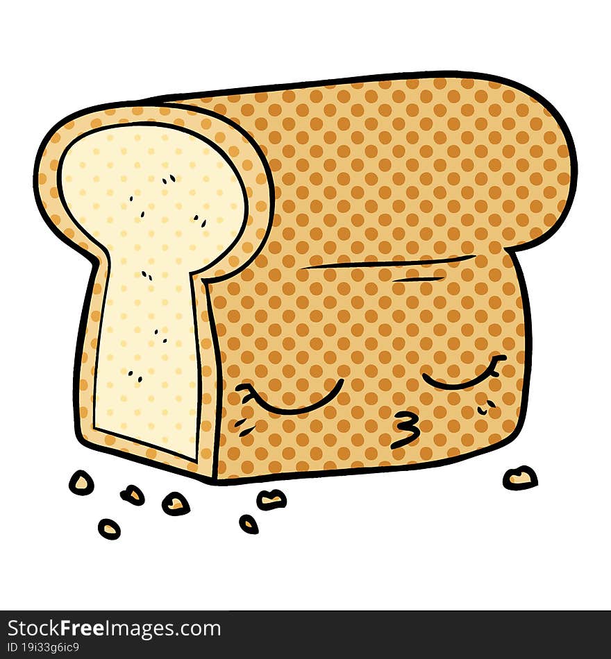 cartoon loaf of bread. cartoon loaf of bread