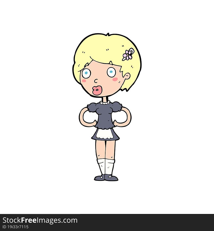 cartoon woman in french maid outfit