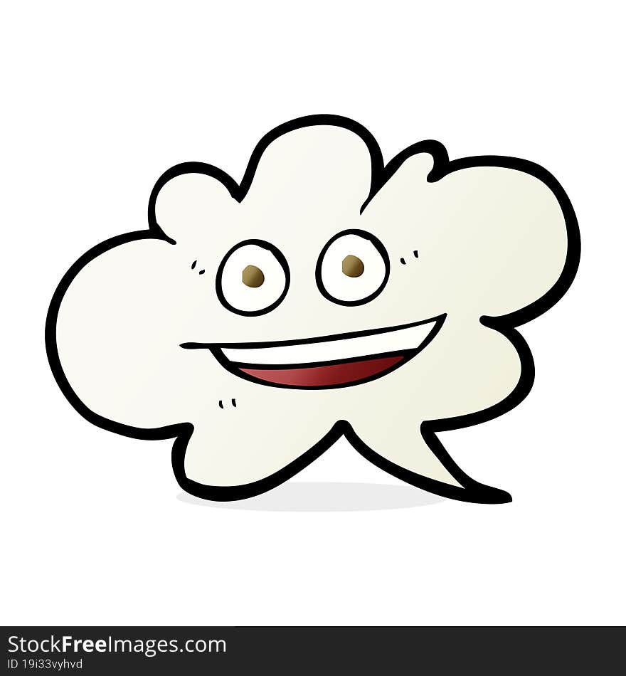 Cartoon Cloud Speech Bubble With Face