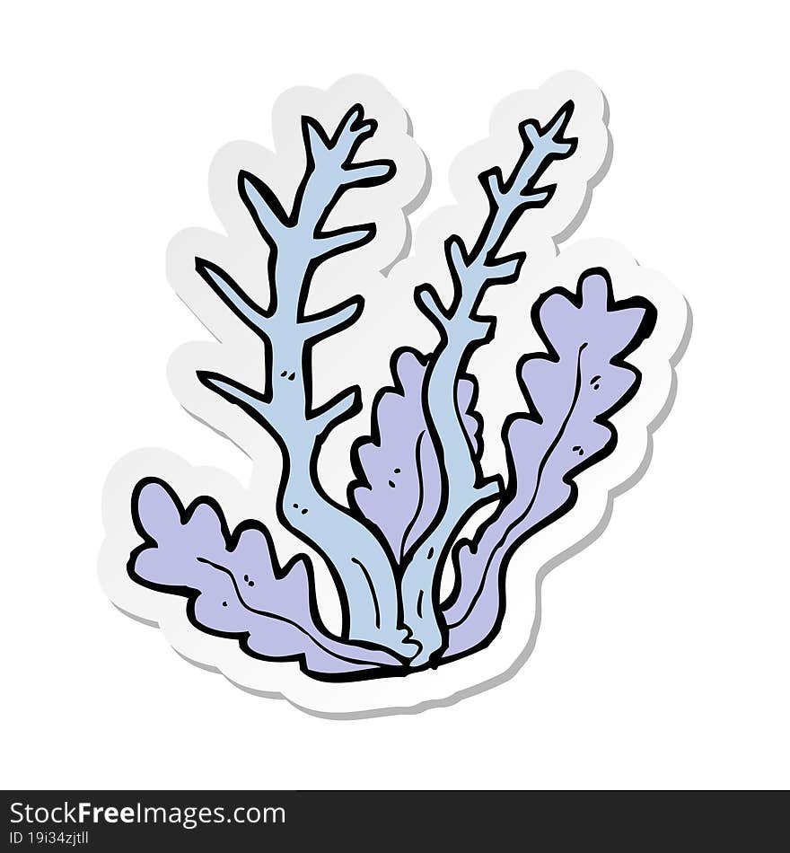 Sticker Of A Cartoon Seaweed