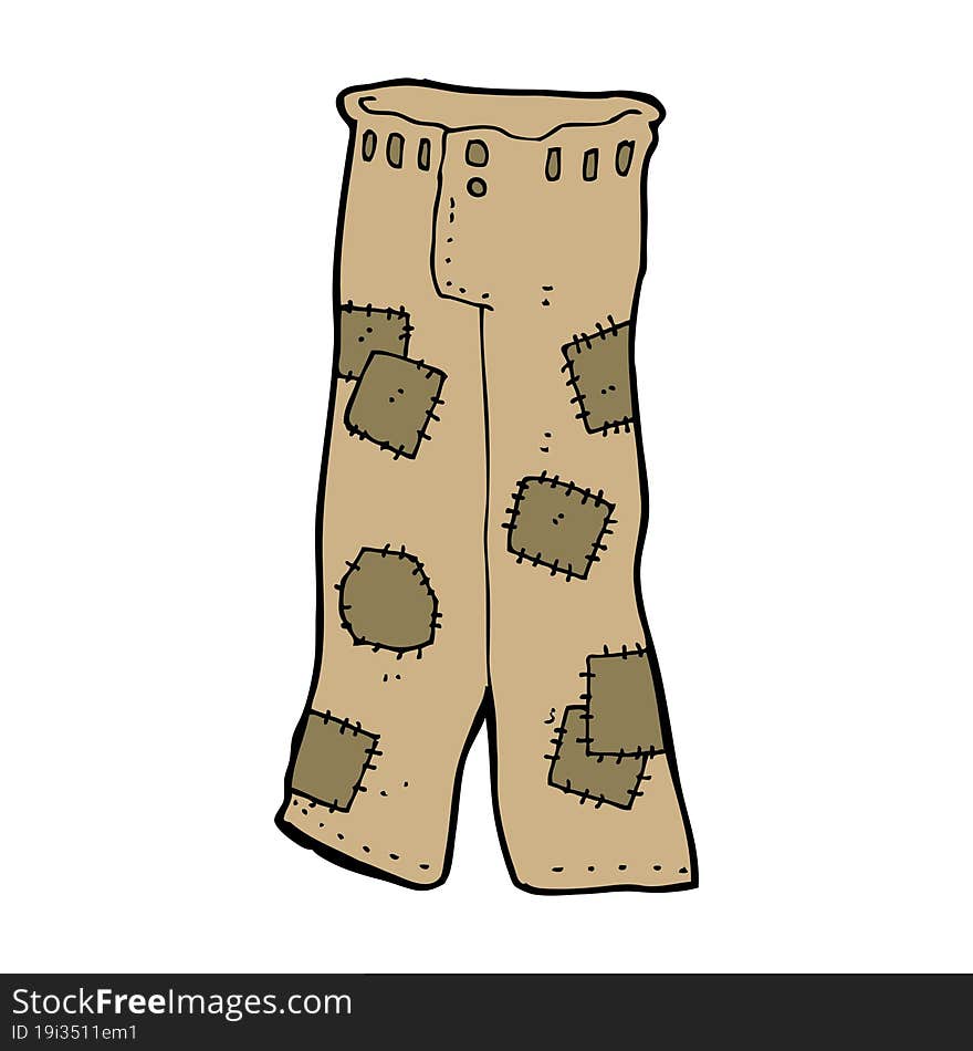 cartoon patched old pants