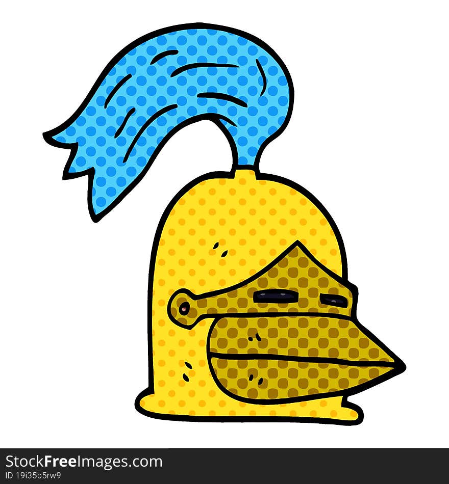 cartoon doodle golden helmet