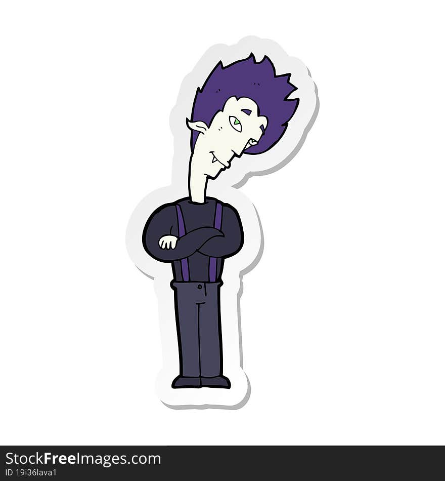 sticker of a cartoon vampire