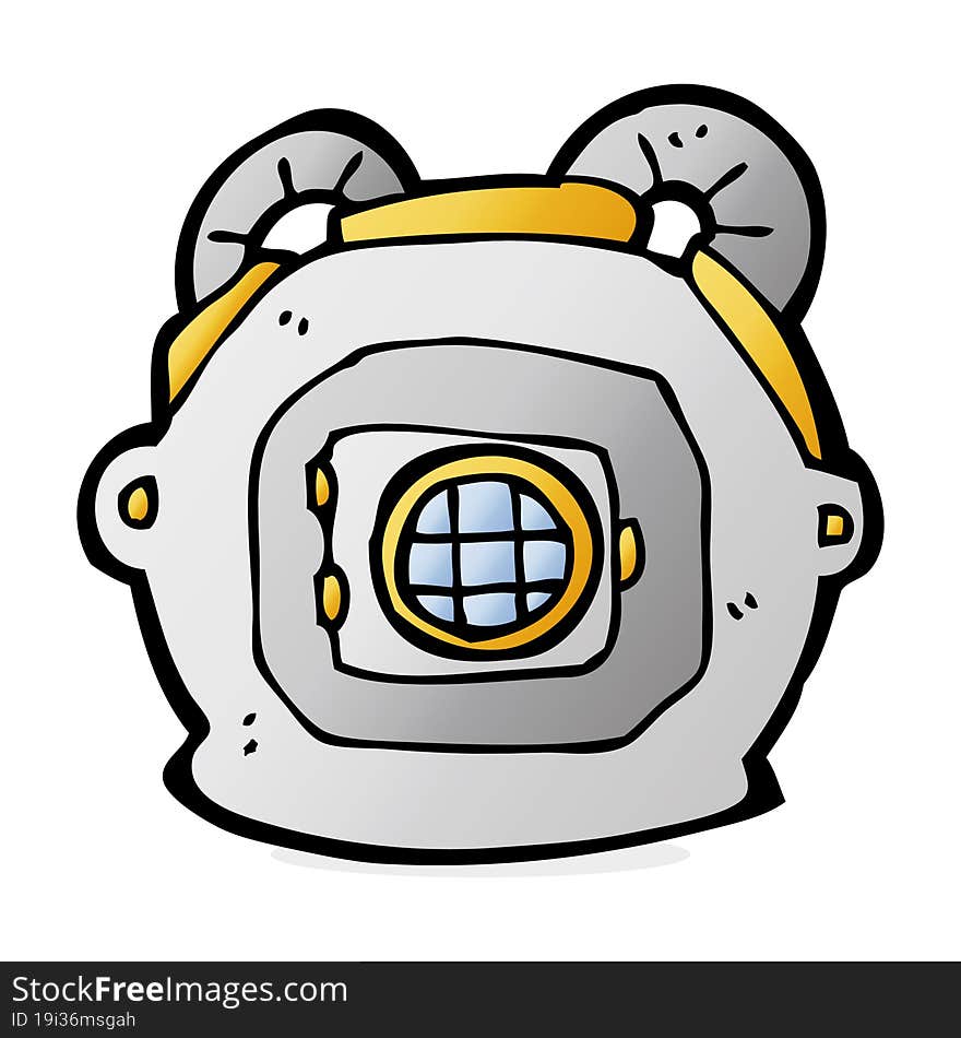 cartoon old deep sea diver helmet