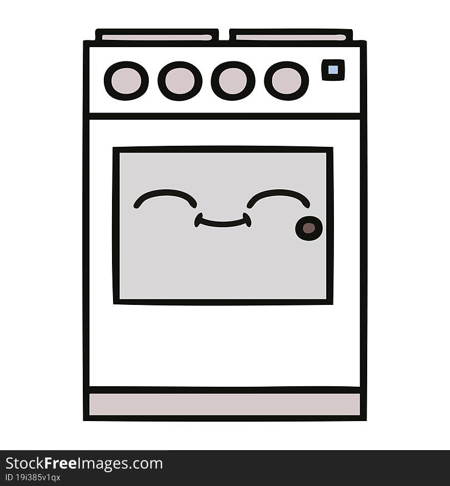 cute cartoon of a kitchen oven. cute cartoon of a kitchen oven