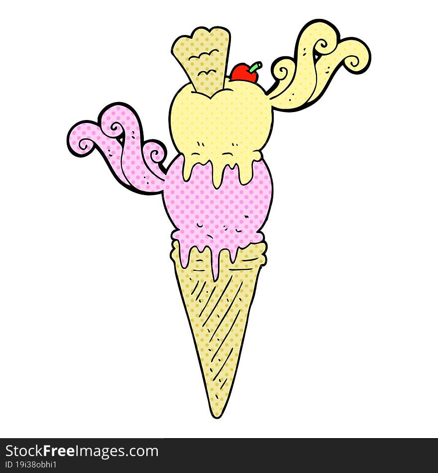 cartoon ice cream cone