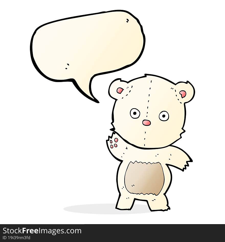 cute cartoon polar bear with speech bubble