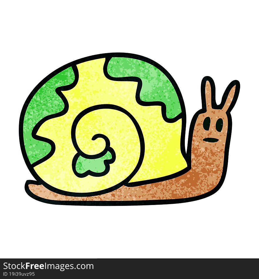 quirky hand drawn cartoon snail